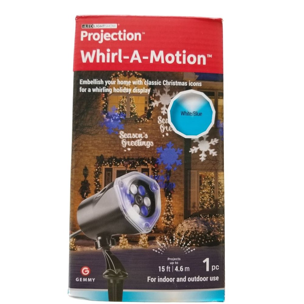 LED Light Show Whirl a Motion Projection Holiday Lighting New in Box